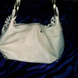 Kooba Ivory Leather Studded Handbag